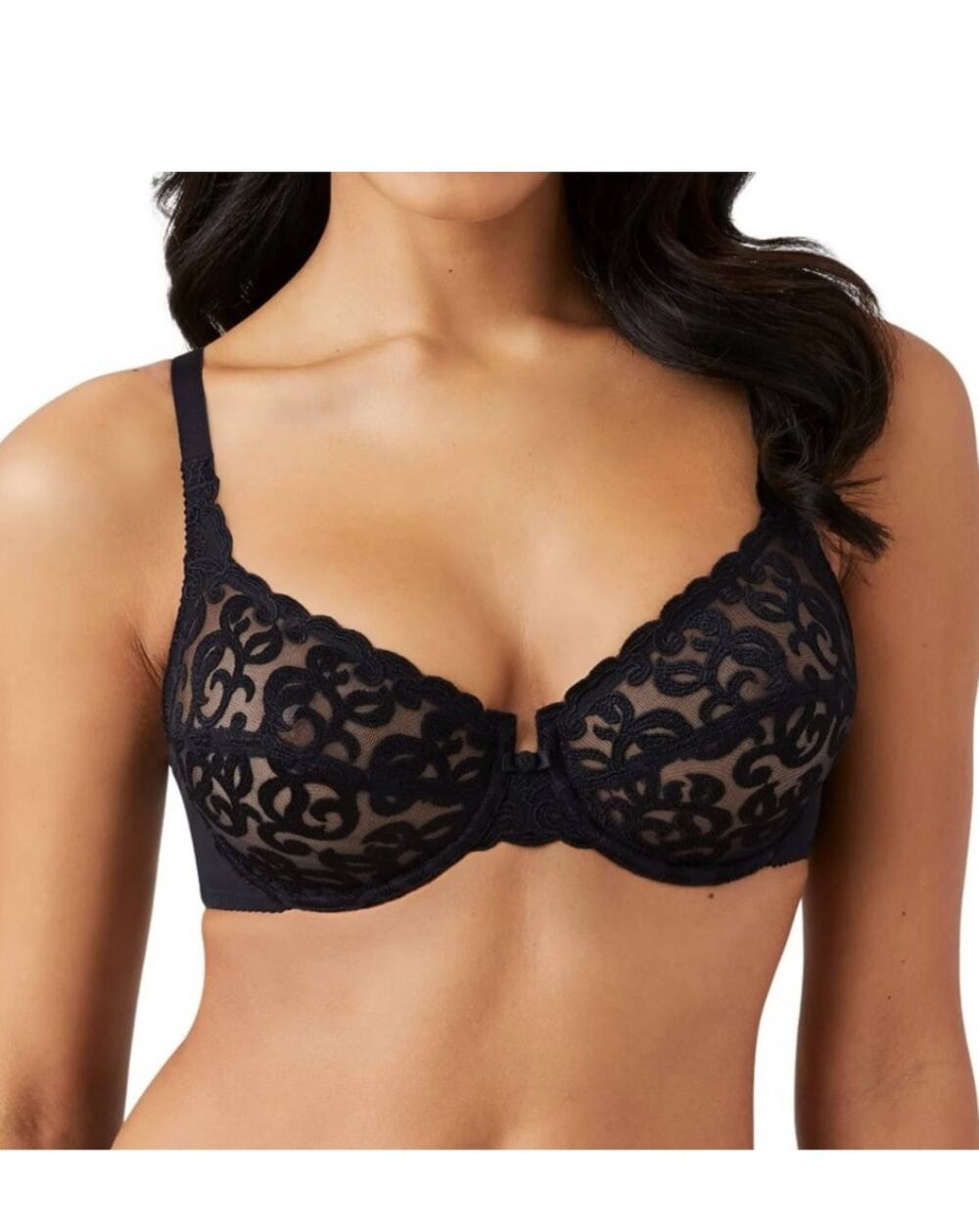 Wacoal Arabesque Lace UW Bra Black 36DDD